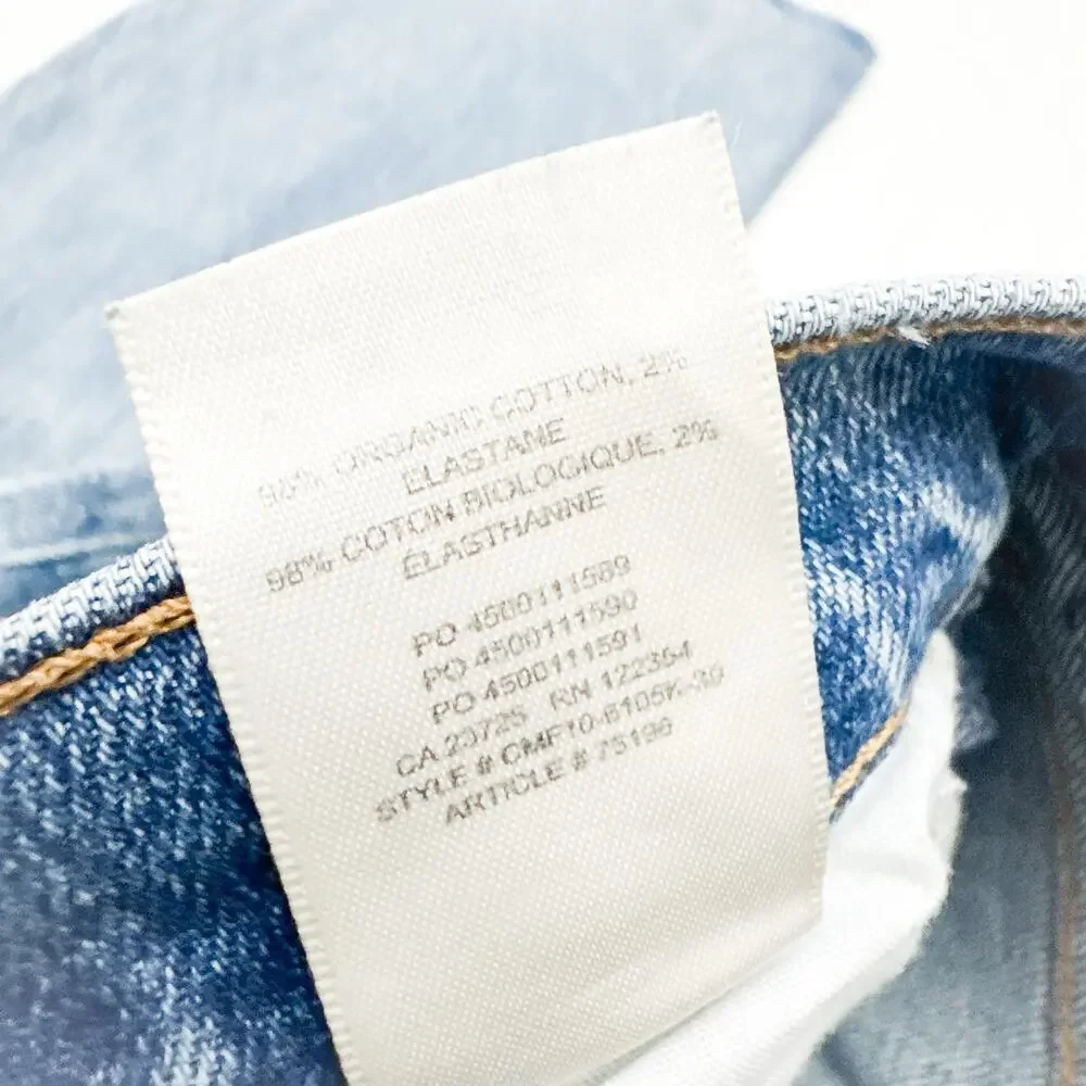 Denim Forum The Arlo High Rise Straight Denim Jeans Light Wash Size 25
